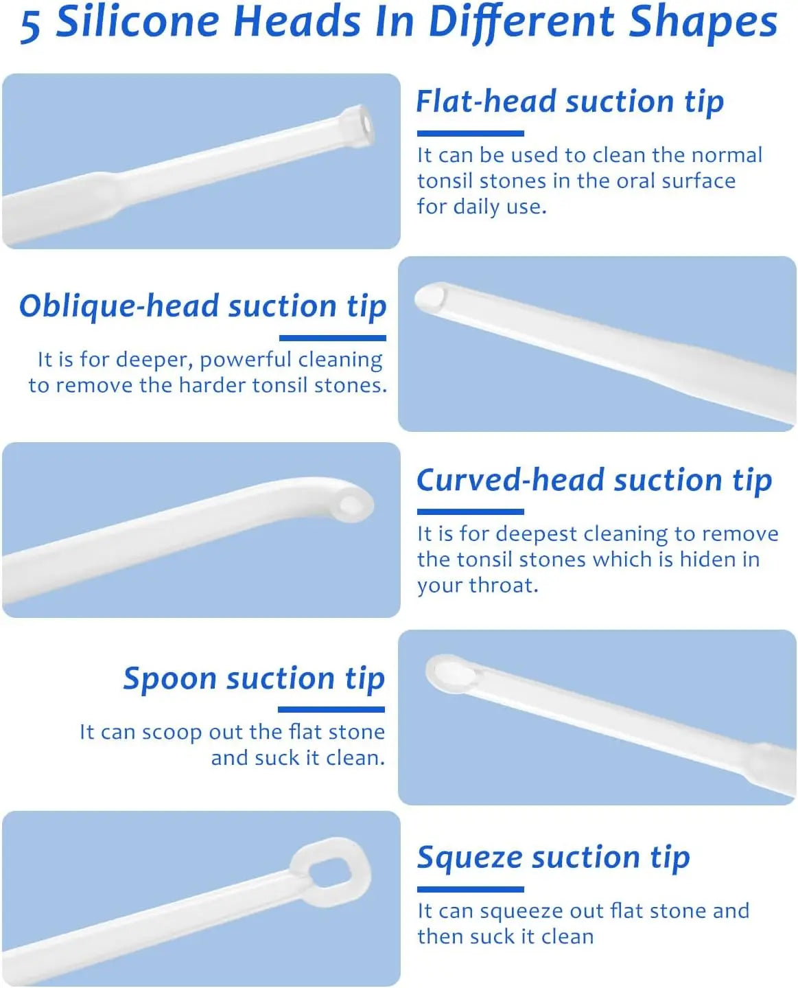 Electronic Vacuum Tonsil Stone Remover Kit with LED light 8 Suction