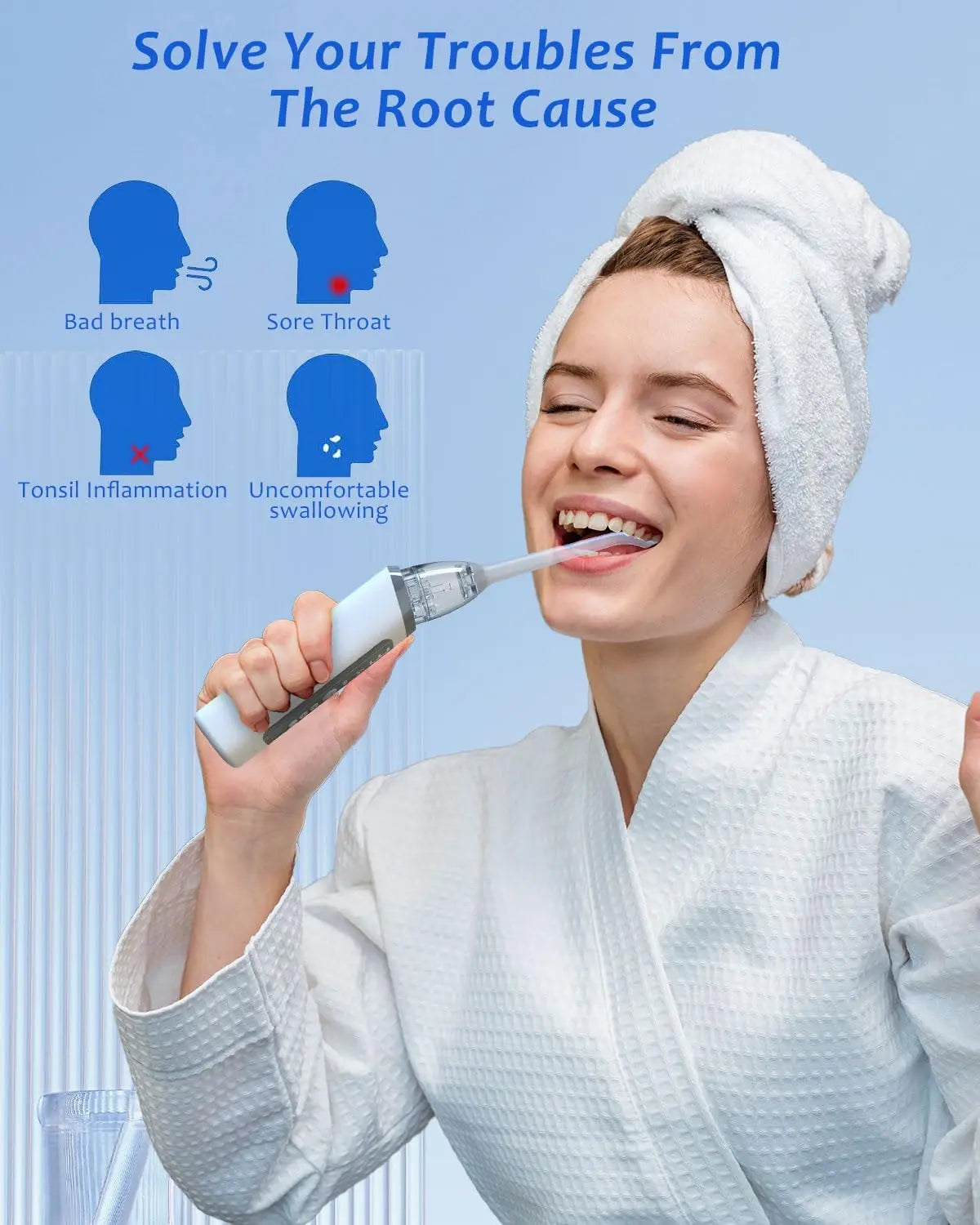 Electronic Vacuum Tonsil Stone Remover Kit with LED light 8 Suction